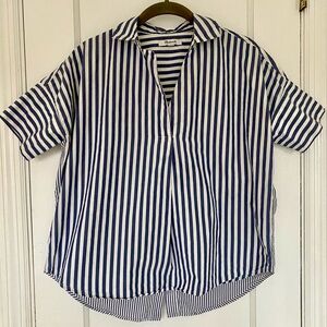 Madewell Blue and White Striped Blouse size XXS
